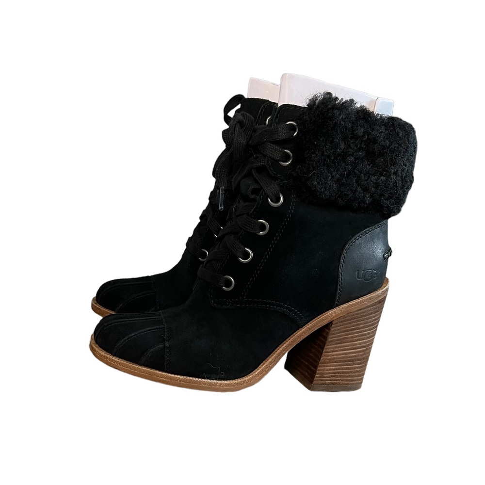 UGG Jaxon Suede & Shearling Boots Women’s Size 7 - Picture 3 of 5